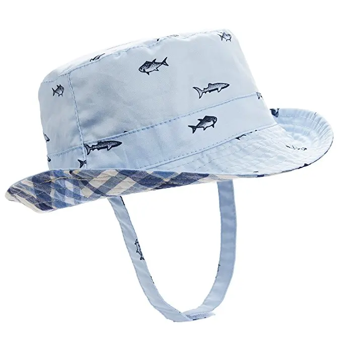 

UPF50+ UV protection Summer Fall Reversible Baby Hat Summer Toddler Sun Hat for Boys Girls Bucket Hat Plaid Print