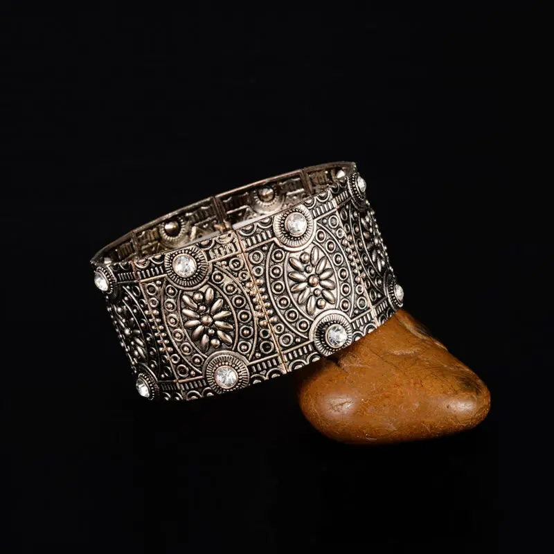 2017 Новый дизайн модный винтажный старинный серебряный ажурный Широкий Браслет