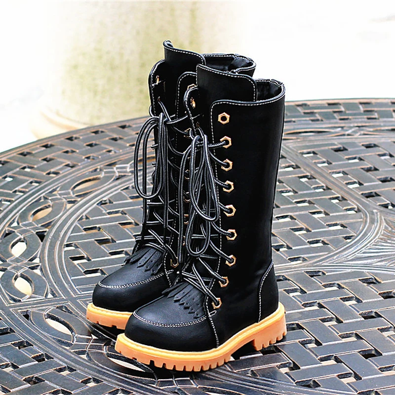 Girls boots kids snow boots high quality waterproof zipper children