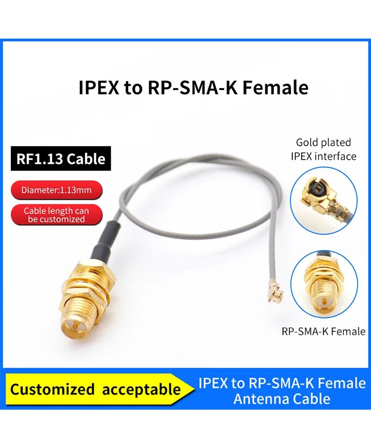 2 шт. IPEX1.13 SMA Антенна удлинитель RP SMA-K Разъем RF расширение IPX1.13 коаксиальный кабель для сети