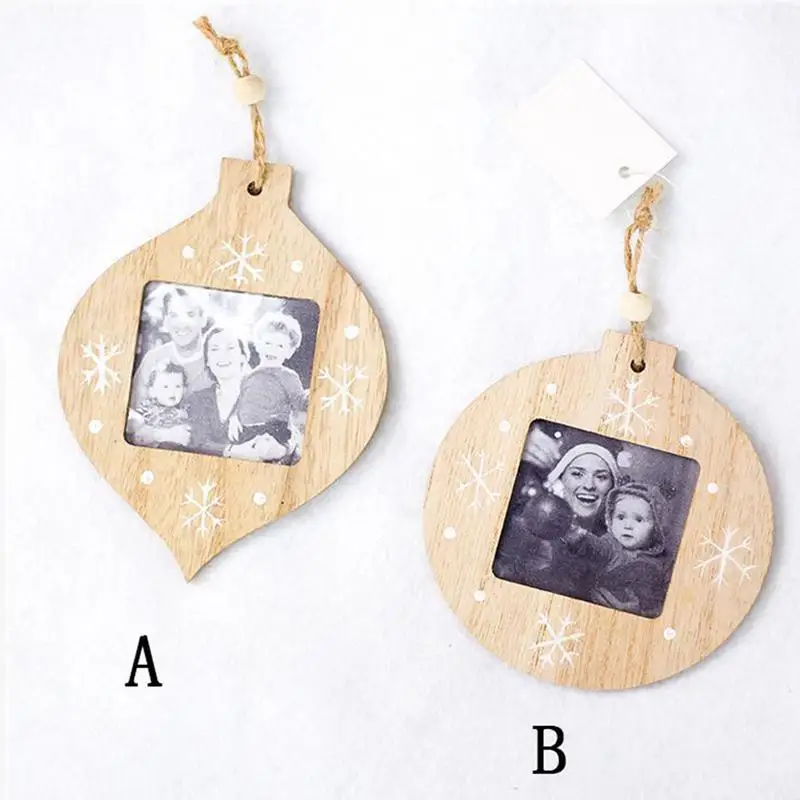 DIY деревянный кулон фоторамка рождественские украшения Вечерние Быстрая