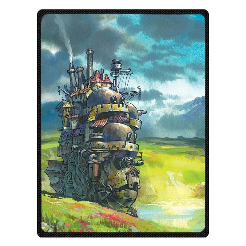 

Comfortable Flannel Blanket Warm Polyester Sofa Bedding Throw Rug Howls Moving Castle Pattern Bedroom Decorative Blankets
