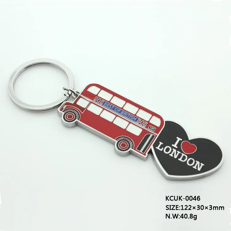 

1200 Pieces/Lot Metal Heart Souvenir Keychain / I Love London Mode Bus Key Chain / Paint Keychain Wholesa