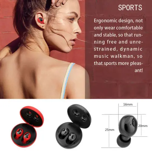 

Mini Dual V5.0 Wireless Earphones Bluetooth Earphones Stereo Sound Earbuds with Dual Microphone and Charging box