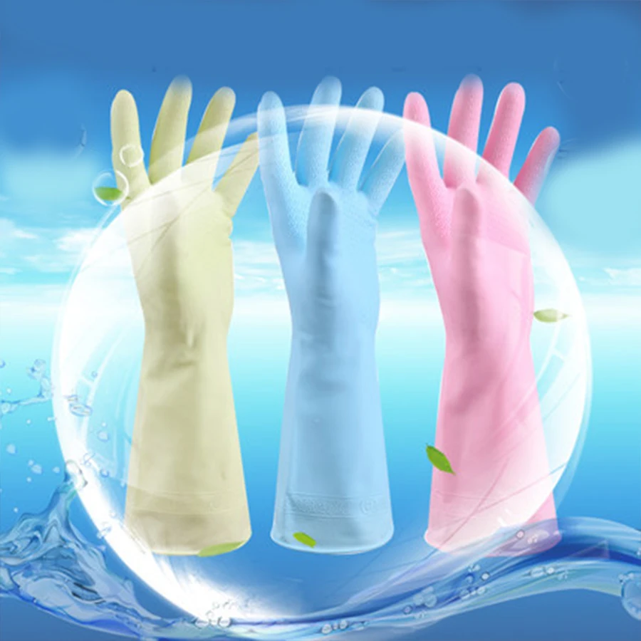 Длинные кухонные пластиковые резиновые перчатки чистящие домашнее блюдо стиральная чистящие перчатки LaTa Guantes de латексные перчатки 50C2001