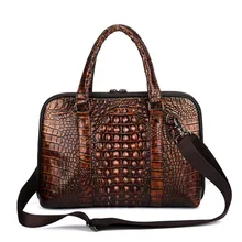 Men's business laptop bag Crocodile cross-section square leather bag Europe and America hand-rubbing diagonal shoulder bag