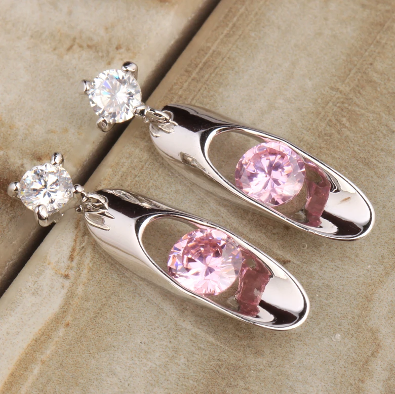 Pink zircon earrings Clearance