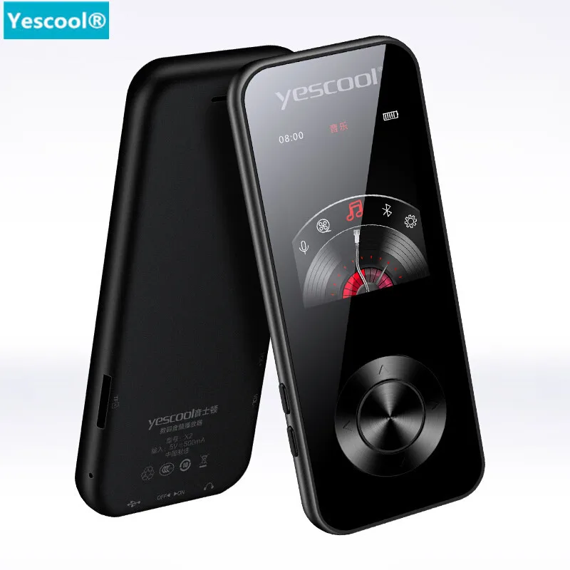 Ceny Yescool X2 1.8 Cal odtwarzacz MP3 Bluetooth bezstratny odtwarzacz muzyczny hifi głośnik E book radio FM dyktafon Mini sport walkman