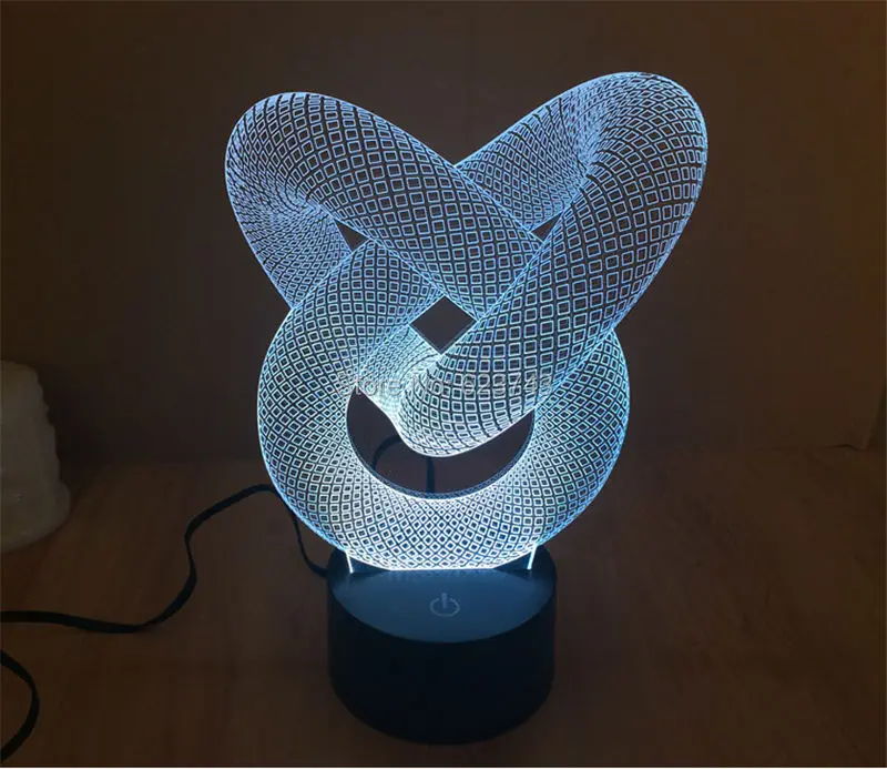 

Free Shipping 1 Piece 3D color changabe SPIRALISM NIGHT LAMP 3D LED Mood Lamp LED decoration lighting