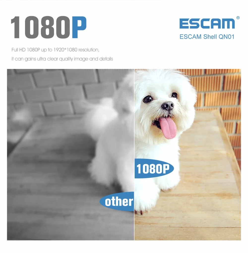 Escam Full HD 1080 P поверните объектив Беспроводной IP Камера работать как регистраторы