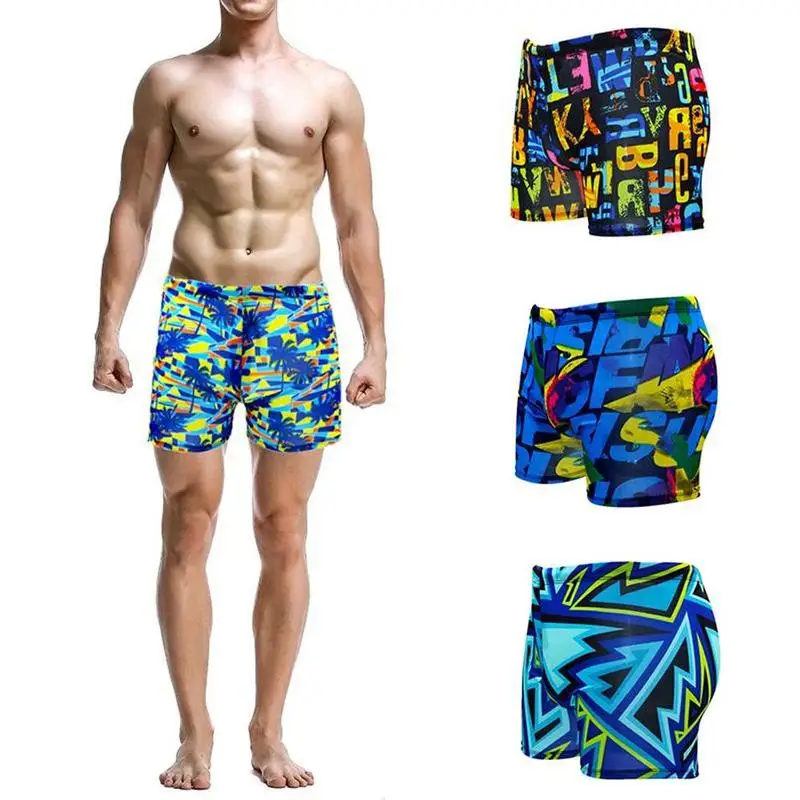 

Summer Men Multi Print Swimwear Elastic Swimming Trunks Beach Swim Short Briefs Surfing Swimsuit Boxer Shorts