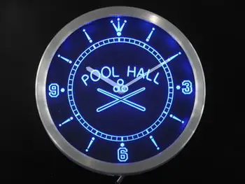 

nc0350 Pool Hall Room Bar Beer Neon Sign LED Wall Clock
