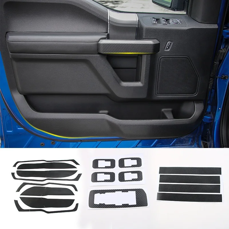 

MOPAI Carbon Fiber Sticker Car Interior Anti Kick Scratch Stickers Decoration Cover For Ford F150 2015 Up Car Styling