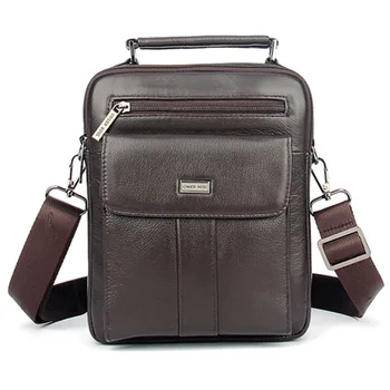 

Men100% Genuine Leather Crossbody Messenger Shoulder Bag Men Business Cowhide Tote Handbag High Quality Travel Casual Male Bags