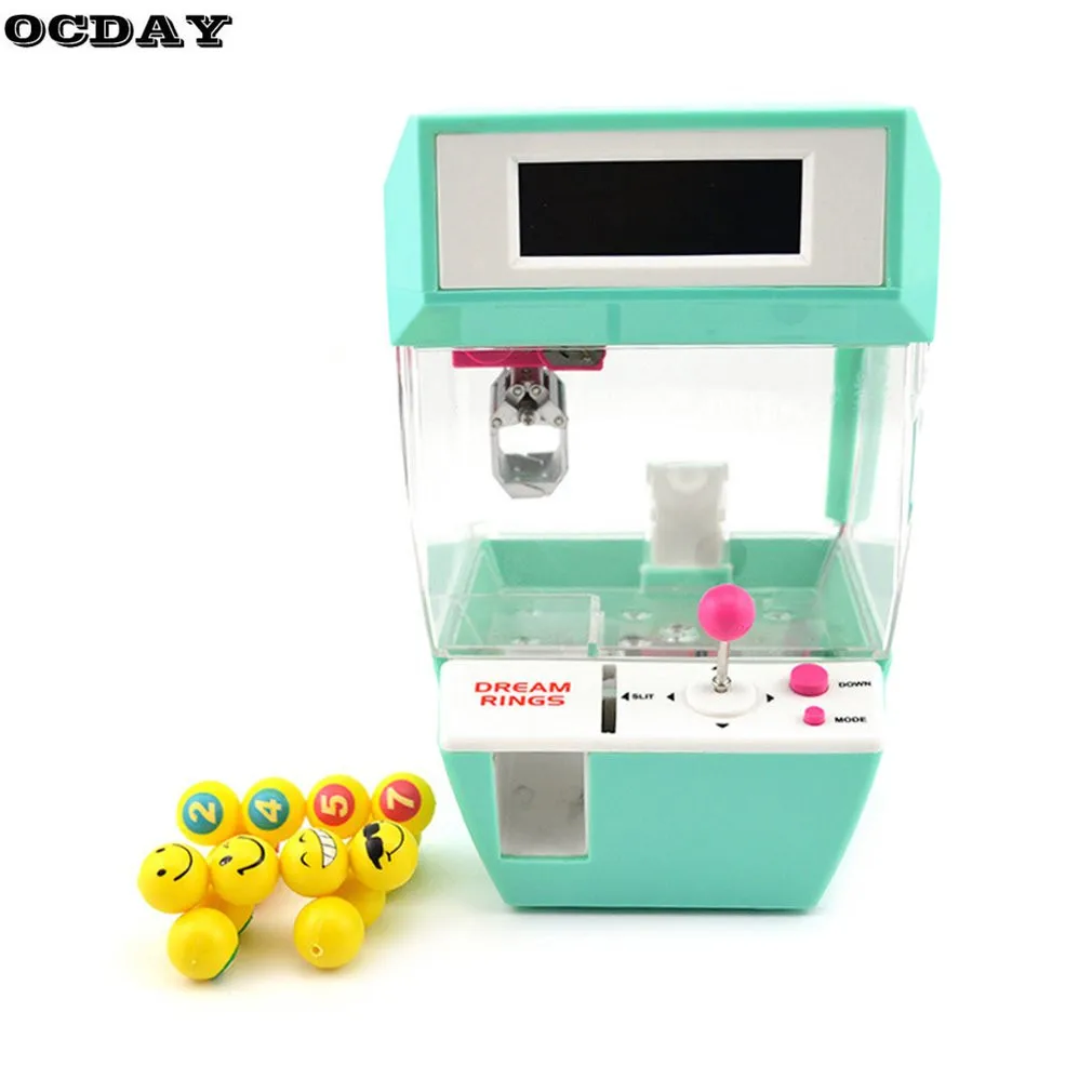 

OCDAY Coin Operated Candy Grabber Doll Mini Crane Claw Machine With Alarm Clock Function Catcher Board Game Fun Toys For Kids