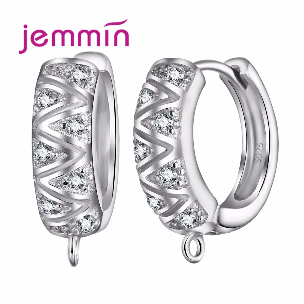 

Fashion Wave Shaped Ear Hoops For Women DIY Earrings Jewelry Findings 925 Sterling SIlver Earrings New