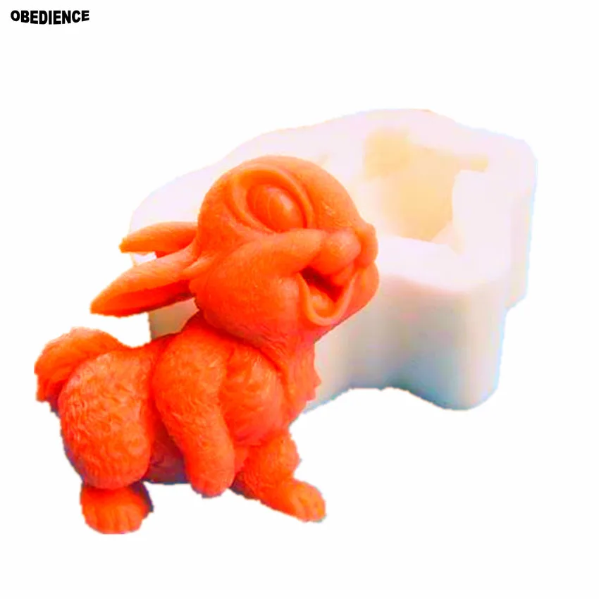

OBEDIENCE Easter Egg Cartoon Rabbit Sugarcraft Cake Decorating Soap Candle Mold Party Decoration Silicone Soap Molds