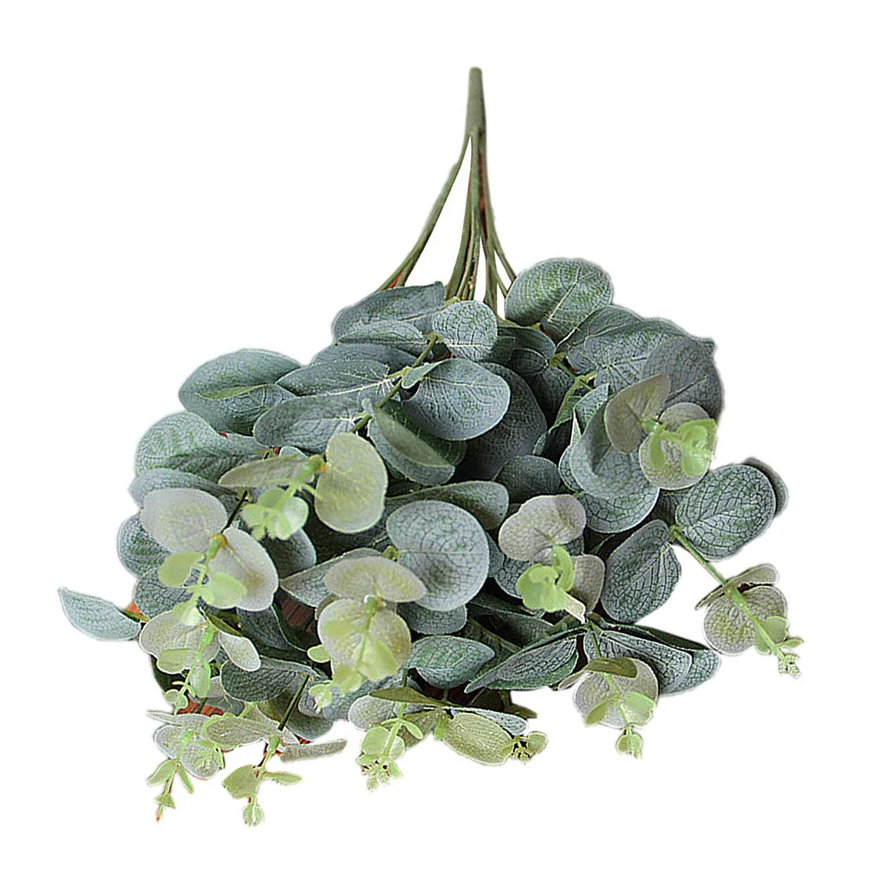 

20 Heads Artificial Money Leaf Eucalyptus Simulation Silk Cloth Green Plant Fake Leaves Party Landscape Home Garden Decoration