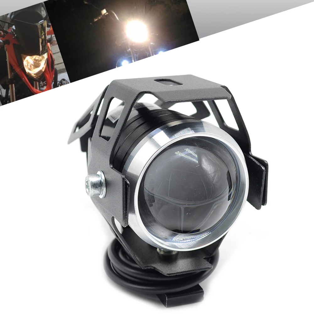 Universal 2PCS 125W motorcycle headlights auxiliary font b lamp b font U5 led motorbike spotlight accessories