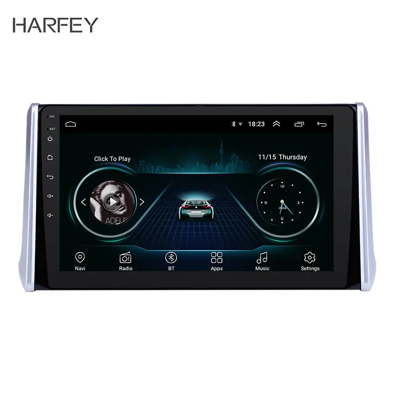 

Harfey 10.1 inch HD Touchscreen Android 8.1 GPS Navigation Radio for Toyota RAV4 2019 with USB WIFI AUX support Carplay Rear OBD