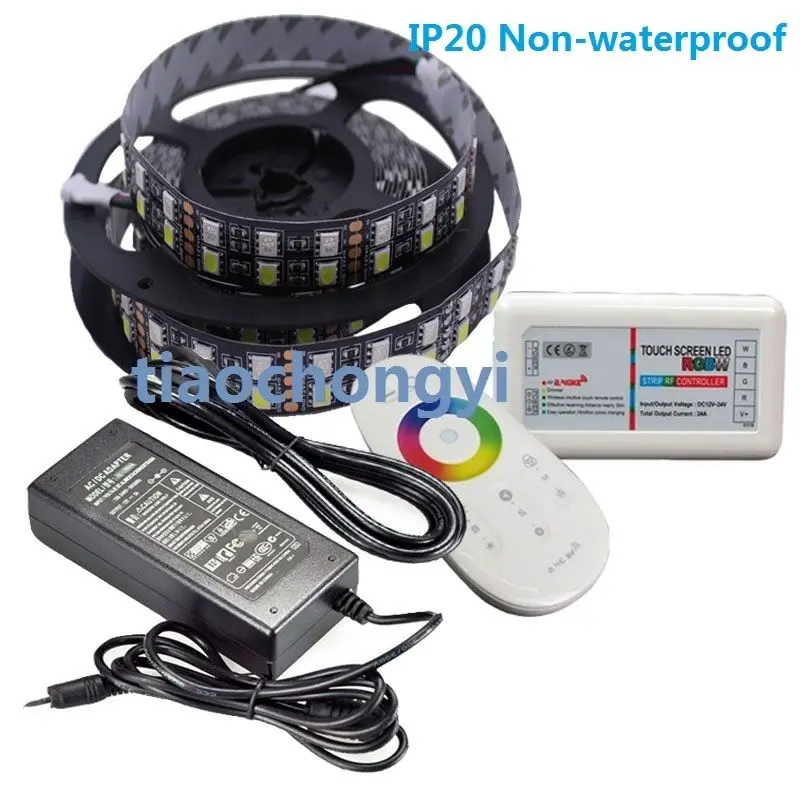 24v-5m-rgbw-5050-600led-double-row-led-strip-24g-controller-5a-power-adapter