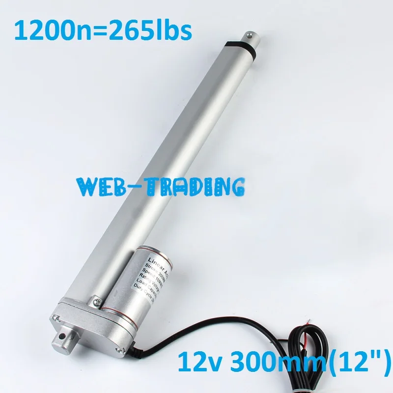 

Free Delivery 12VDC 12" Stroke 265 Pound Max Lift linear actuator electric 300mm