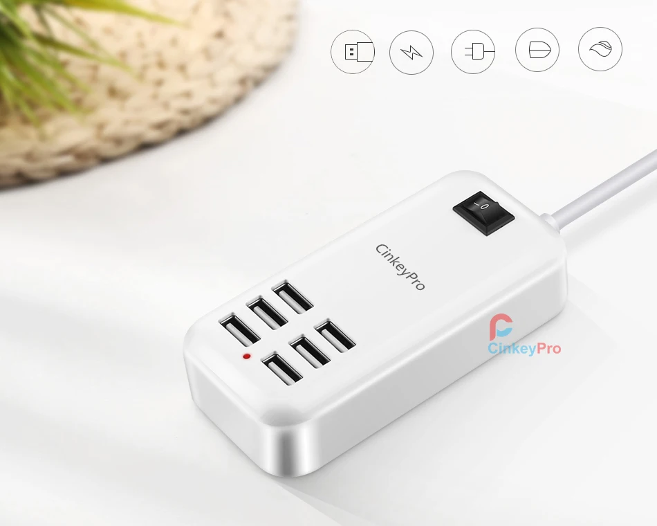 CinkeyPro ЕС Plug 6 портов несколько настенных USB зарядное устройство 15 Вт 3A смарт-адаптер мобильный телефон планшет зарядное устройство для iPhone iPad