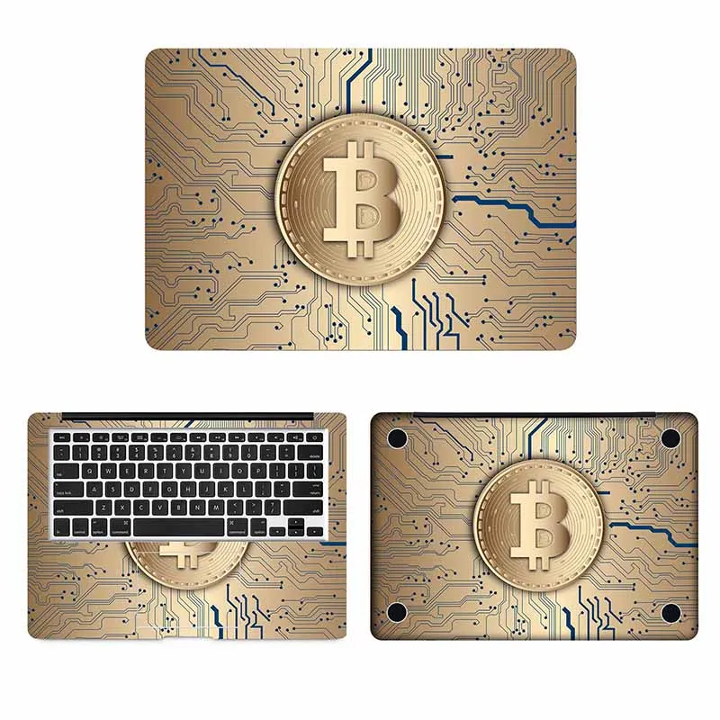 

Bit coin Circuit Laptop Sticker for Macbook Decal Pro Air Retina 11 12 13 15 inch Mac Book Protective Full Cover Notebook Skin