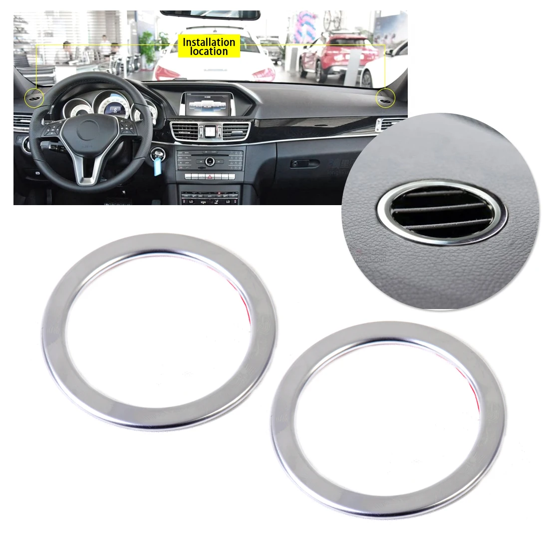 Us 7 83 44 Off Dwcx 2pcs New Interior Chrome Air Condition Vent Trim Cover Outlet Ring Decoration For Benz Glk X204 Glk300 Glk350 2009 2015 In