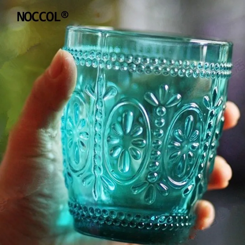 NOCCOL 5 цветов резная стеклянная бутылка для воды с цветами модная винтажная