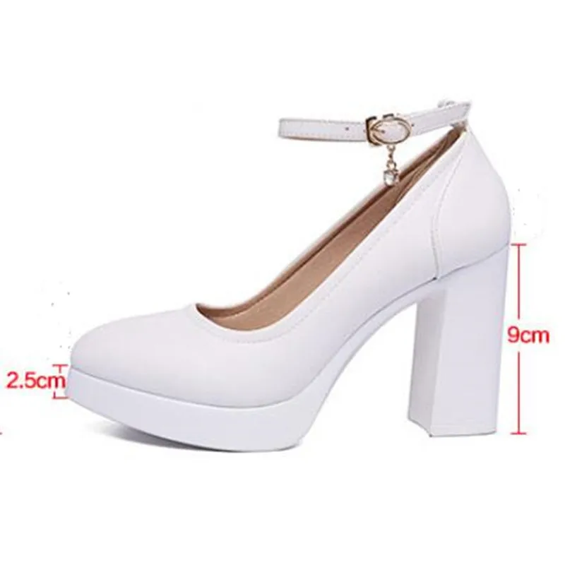 Tacón Nuevo High 9cm Cuero Cm 43 Alto Gran white 9 Mujer 6cm Alto Tamaño Heel 6 2019 Genuino Elegante 6cm Zapatos Caliente De balck Y 33 Black Moda x5g0f1Onq