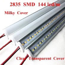 Smarstar 12 в 100 см 2835 угловой V алюминиевый корпус молочный прозрачный чехол 1 м светодиодный бар свет Жесткая светодиодная лента свет супермаркет домашнее освещение