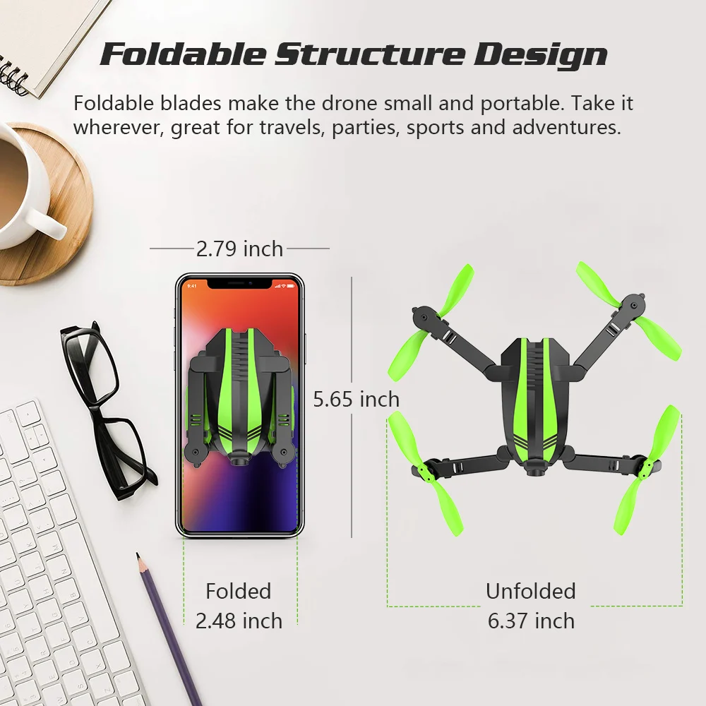 Global Drone SPYDER X Quadrocopter Drones with Camera HD Wide Angle RC Helicopter WIFI FPV Foldable Quadcopter Mini