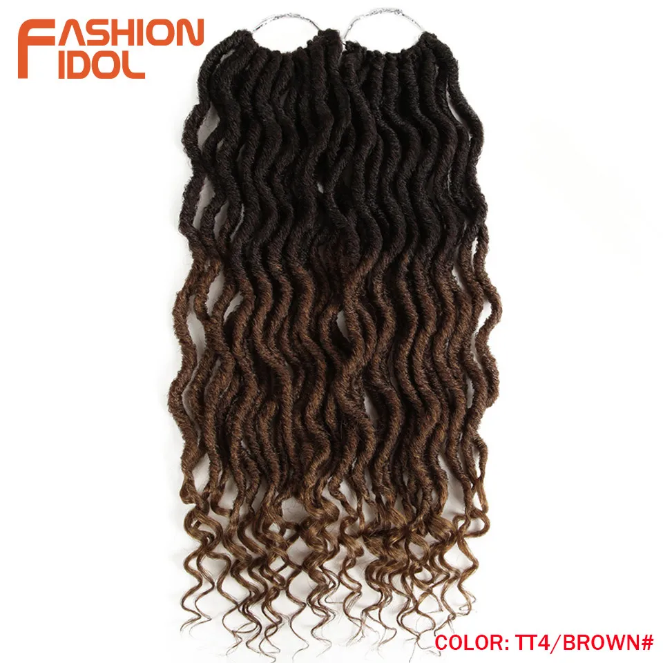 Мода IDOL Faux Locs Crotchet волосы для наращивания 20 дюймов вязанные крючком косички мягкие натуральные синтетические волосы Омбре синие коричневые волосы косички - Цвет: #350