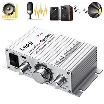 

10Pcs/Lot LP - A6 Lepy Mini 2 Ch Hi-Fi Stereo Audio Car Home Output Power Amplifier for Mobile phone hot sale