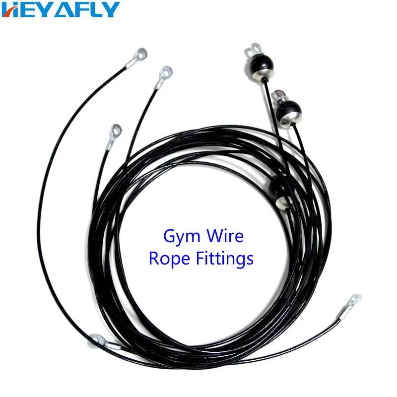Комплекты веревочки стального провода wirerope оборудование для фитнеса, набор аксессуаров провода 5mm/6mm и головки. Тренажерный зал кабель