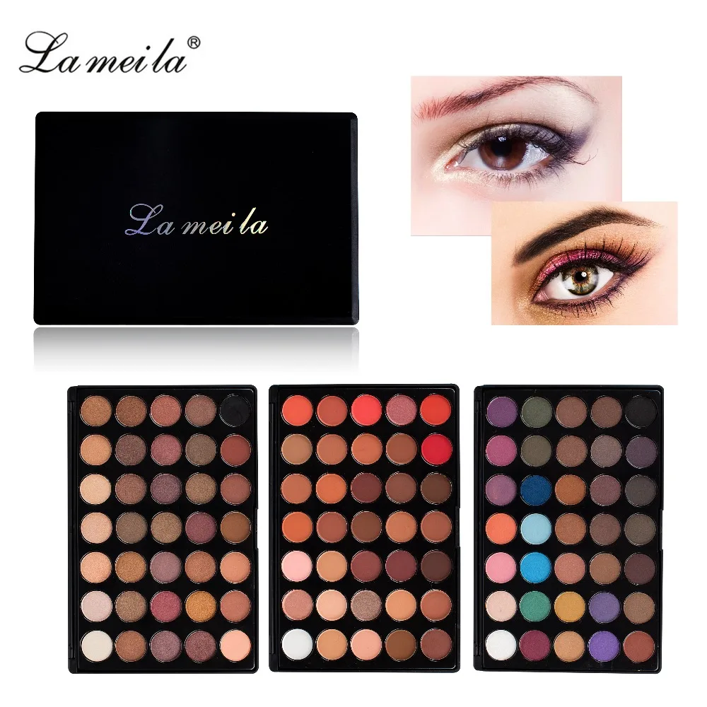 

lameila brand 35color matte palette pearl long-lasting eye shadow smoke earth color shiny natural easy to wear beginner Set