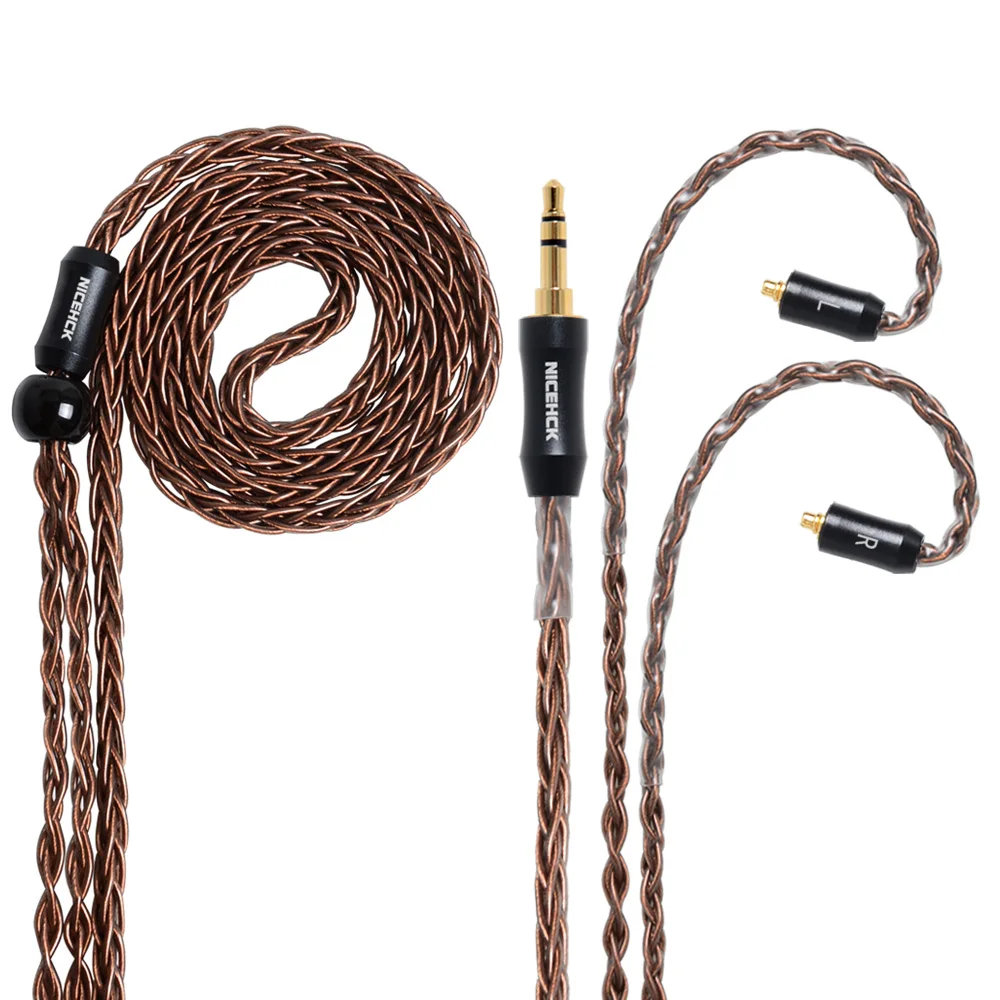 Cena NICEHCK 8 rdzeń wysokiej czystości kabel miedziany MMCX 2Pin 3.5 2.5 4.4mm wtyczka dla TFZ ZS10 ZSX ZSN C10 C12 C16 V90 BA5 NX7 Pro DB3 M6 F3