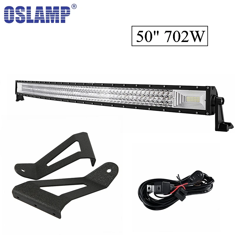 

Oslamp Triple Row 50inch 702W Curved LED Light Bar With Mounting Beacket Work Light Combo Beam For Jeep Cherokee XJ 1984~2001