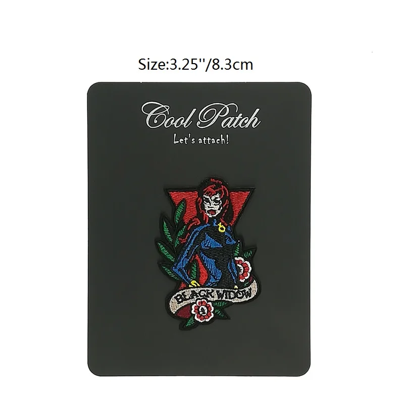 

Black Widow Figure LOGO Marvel Comic Embroidered badge Avengers Infinity War TV Movie Embroidered Iron On Patches for clothing