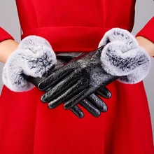 Варежки кожаные Перчатки дамы осенне-зимний бархатный теплый и милый корейской версии студентов для верховой езды Перчатки