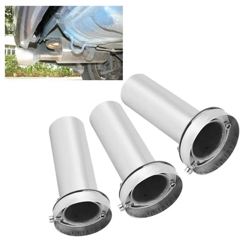 New Universal Adjustable Round Exhaust Muffler Tip Removable Sound