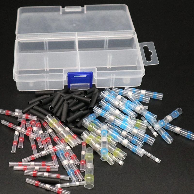 

100Pcs/Box Practical Electrical Waterproof Seal Heat Shrink Butt Terminals Solder Cable Sleeve Wire Connectors Drop Shipping
