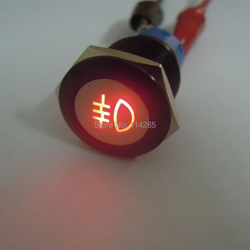 

Black Case 12V 19mm Red LED Push Button Metal Switch for Car Fog lights ON/OFF Switch