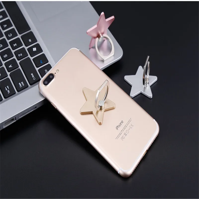 

Universal Ring on The Phone Holder Ring for Phone 360 Degree Rotatable Finger Ring Star-shaped Phone Bracket for Tablet PC