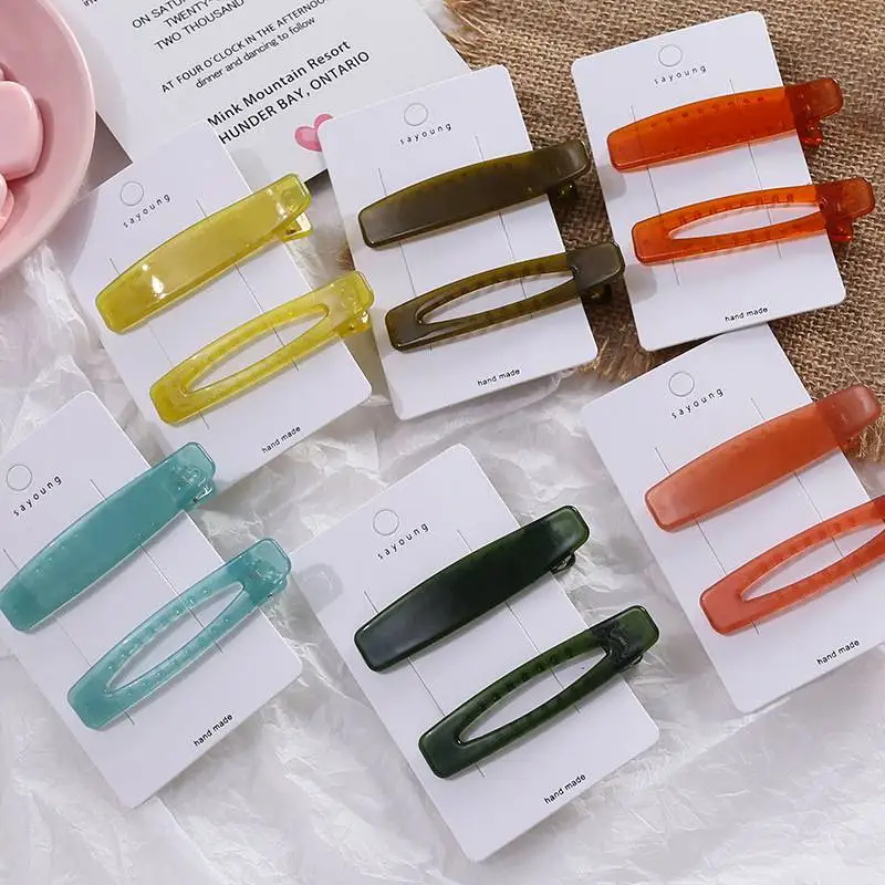 

BB Barrettes New Candy Color Hair Pin Duck Bill Jacket Hair Pinch Ins Card 6 pairs/Pack Girls' Wholesale Hairpins 2019 Hot Sell