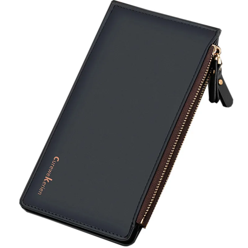 

Curewe Kerien 2016 New Bifold Men Wallet Zipper Leather Card Cash Receipt Holder Organizer men wallets portefeuille homme
