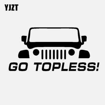 

YJZT 15.3CM*7.3CM Fun Personality GO TOPLESS Vinyl High-quality Car Sticker Black Silver Decals C11-1574