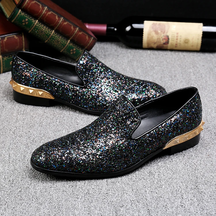 Partie Véritable Chaussures Robe À Mariage La Oxford Mode Hommes 3 1 Shinny De Italie Main Mocassins 2018 2 Nouveau Glitter Cuir aqSxIOxw