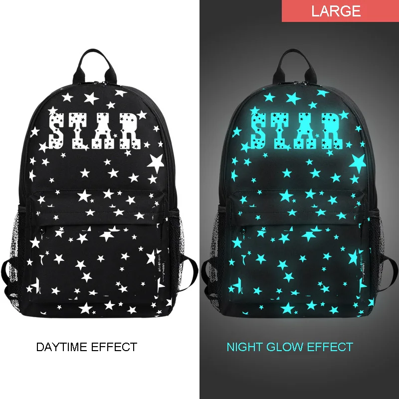 

2018 Luminous Youth Anime Bagpack Black Backpack For Boy School Bag For Teenagers Waterproof Notebook Anime Small Batoh Bookbag